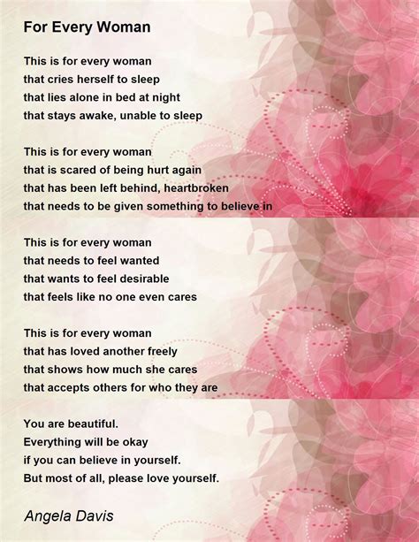 For Every Woman Poem By Angela Davis Poem Hunter