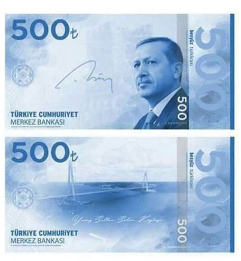 Yeni banknot paralar yolda 500 1000 ve 2000 TL banknotlar ve 5 10 Türk