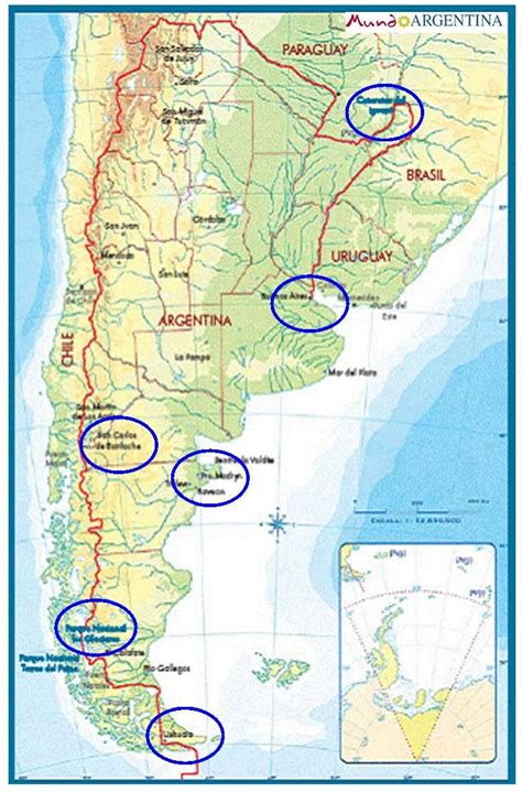 La patagonia argentina, la patagonia oriental, o la región patagónica argentina, es una de las cuatro regiones integradas de la república argentina. Patagonia Argentina Mapa