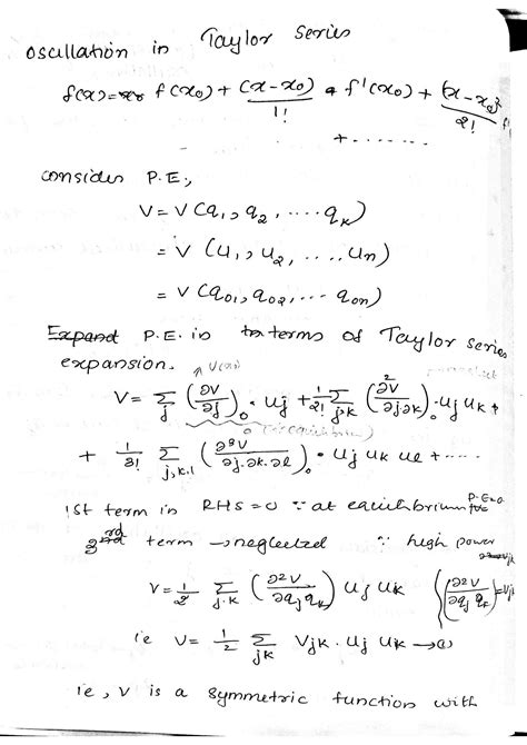 Solution Lagrangian Equation Of Motion For Small Oscillation Studypool