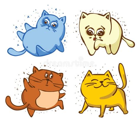 Cartoon Vector Illustration Of Cute Cats Or Kittens Pet Set Stock