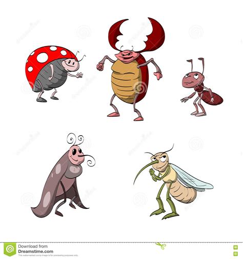 Set Of Cartoon Bugs Stock Vector Illustration Of Cartoon 72659962