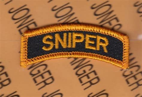Us Army Sniper Black And Gold Tab Arc Patch Me Ebay