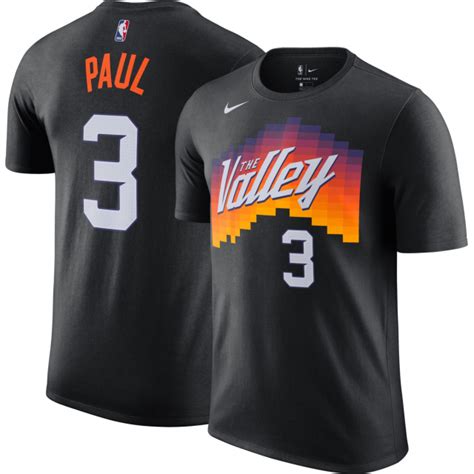 Nike Men S 2020 21 City Edition Phoenix Suns Chris Paul 3 Black T Shirt