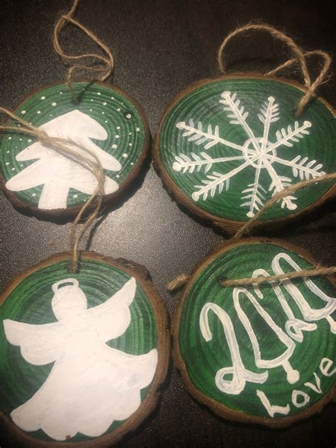 Hand Painted Wooden Christmas Ornaments Etsy