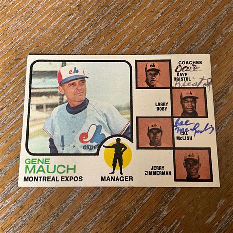 Autographed 1973 Topps Coaches W Dave Bristol And Cal Mclish Ebay