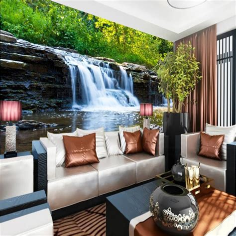 Beibehang Custom Wallpaper Murals For Any Size Photo Mountain Waterfall