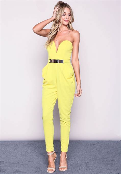 women s yellow jumpsuit beige leather heeled sandals fashion clothes yellow jumpsuit