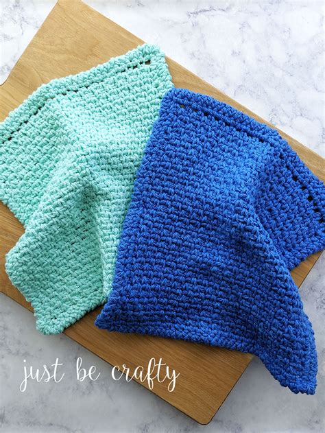 Moss Stitch Dishcloth & Video Tutorial - Just Be Crafty | Crochet