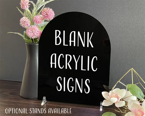 Blank Acrylic Table Sign With Optional Stands Blank Table Etsy In
