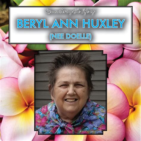 Remembering Beryl Ann HUXLEY Nee Doelle Generation Funerals Obituaries
