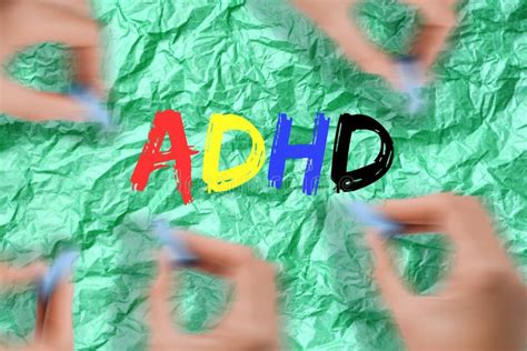 Attention Deficit Hyperactivity Disorder Adhd Text With Colorful