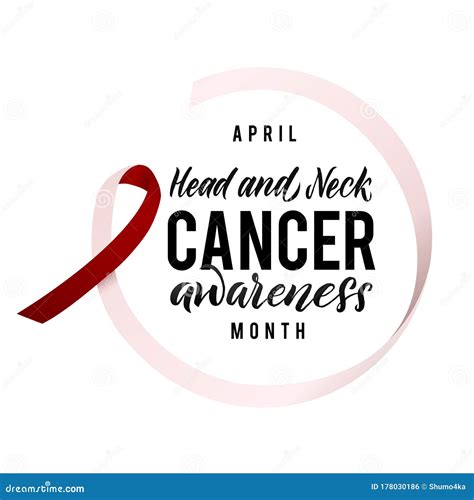 Vector Head And Neck Cancer Awareness Calligraphy Poster Design Stroke