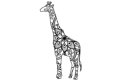 Giraffe Mandala Line Art Style Svg Cut File By Creative