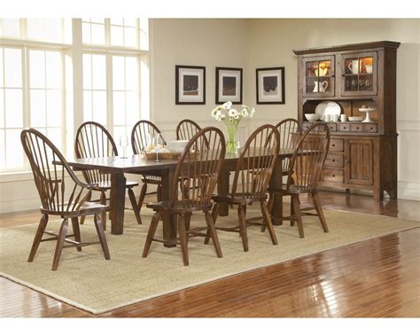 Broyhill Attic Heirlooms 9pc Formal Dining Room Set In Rustic Oak By