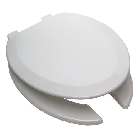 Deluxe Molded Wood Toilet Seat White Elongated Open Front With Cover