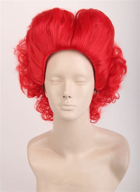 Alice In Wonderland Red Queen Wig Women Girls Red Short Curly Cosplay