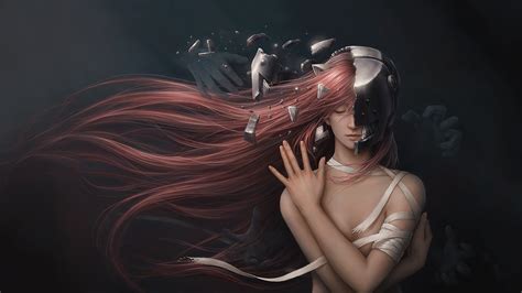 Fond D écran Anime Filles Anime Elfen Lied Romance Lucy Beauté Obscurité Sens