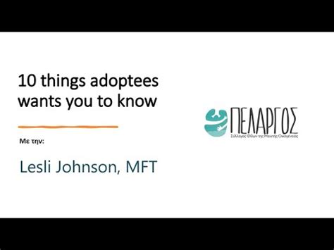 Things Adoptees Want You To Know By Lesli Johnson Mft Youtube