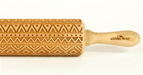 No R068 Indian Rolling Pin Engraved Rolling Pin Embossed Rolling Pin