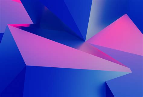 4k Pink Geometric Blue 3d Triangles Hd Wallpaper Rare Gallery