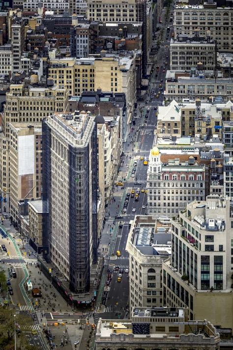 Flatiron Building Panorama Closeup In New York City It Is One Of The