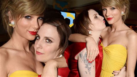 Taylor Swift And Lena Dunham Cuddle Up For Camera At Golden Globes After Party Mirror Online