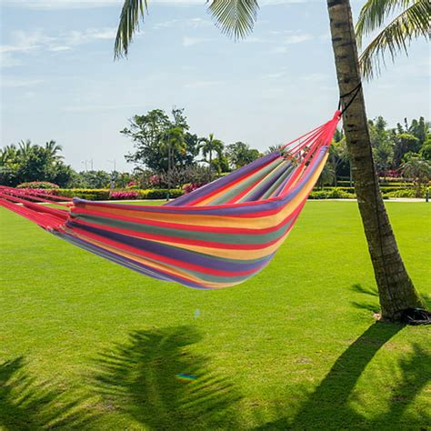 Outdoor Hammock Polyester Cotton Double Hammock Bed With Carrying Bag