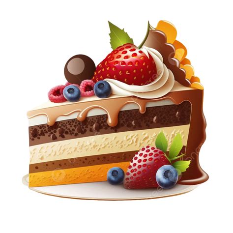 Free Vector Delicious Cake On Blank White Background Illustration Cake
