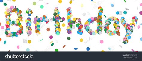 Abstract Confetti Word Birthday Letter Colorful Stock Vector Royalty