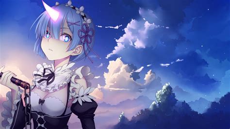 Wallpaper Anime Re Zero Rem Sky 1920x1080 Korvis 1874697 Hd