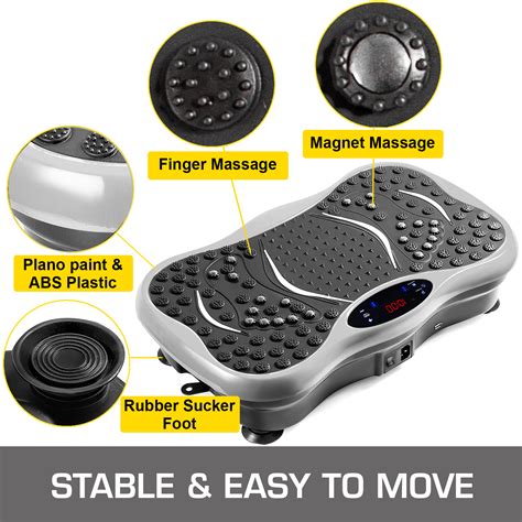 Vevor Full Body Exercise Vibration Plate Platform 350lbs Lcd 3 Levels Massage Remote Bluetooth