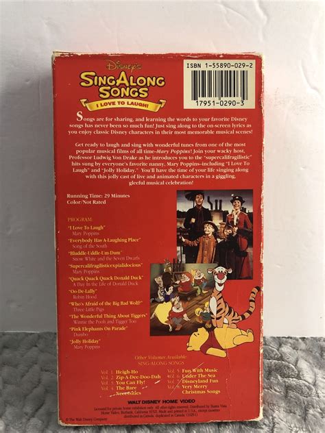 Disneys Sing Along Songs I Love To Laugh Vhs Volume Nine Mary Poppins