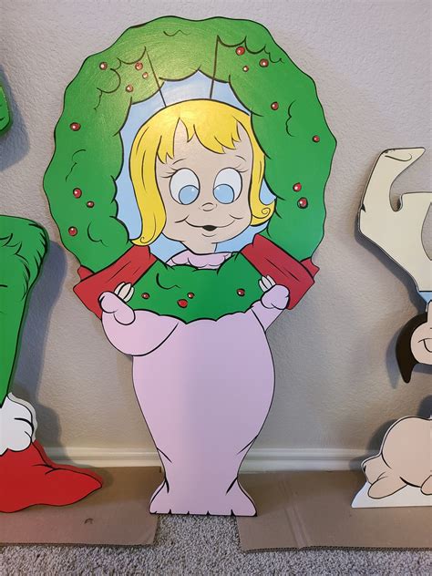 4ft Grinch Cindy Lou With Wreath Max And Whoville Tree Etsy