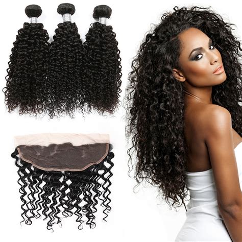 Dream Diana Brazilian Kinky Curly Bundles With Closure 13x4 Frontal Closure With Bundles