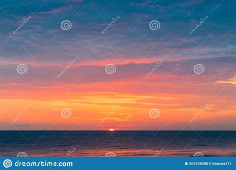 Beautiful Red Sunset On The Sea Stock Photo Image Of Nature Orange