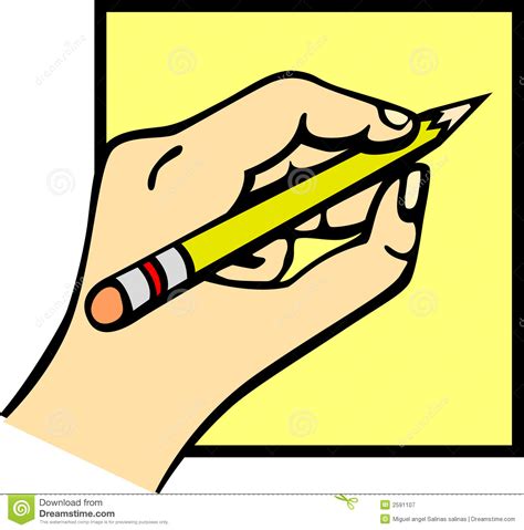 Hand Holding A Pencil Vector Illustration Royalty Free Stock