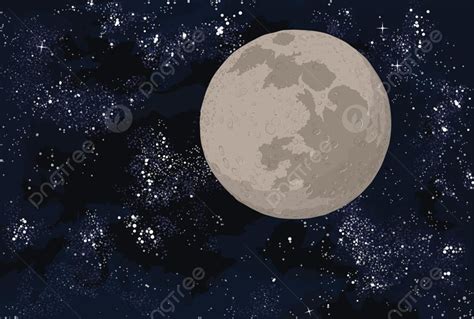 Background Bulan Dengan Latar Belakang Bintang Bintang Langit Ruang
