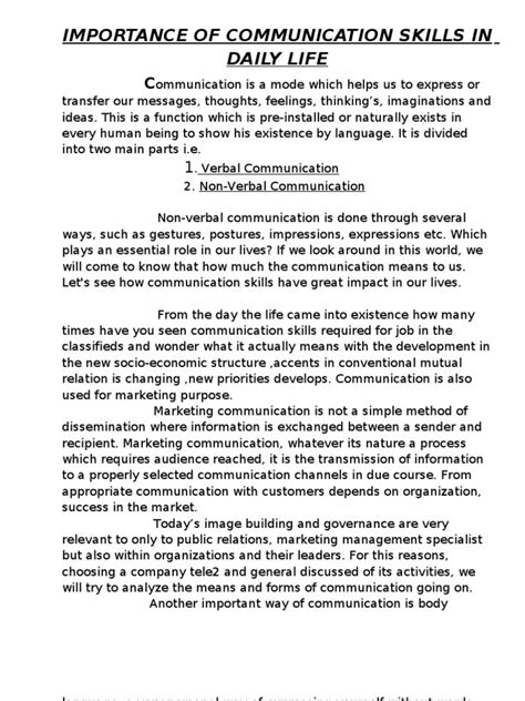 College Essay Essay About Communication Skills