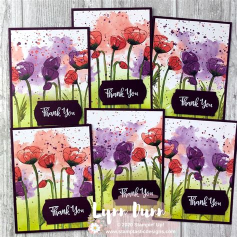 One Sheet Wonder Thank You Cards Lynn Dunn Poppy Cards Stamping