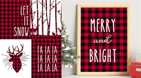 Find christmas cotton print fabric at fabric.com. 13 Free Printable Buffalo Plaid Christmas Signs - Lovely ...