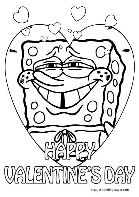 Print spongebob coloring pages for free and color our spongebob coloring! Spongebob Valentines Day coloring pages for kids