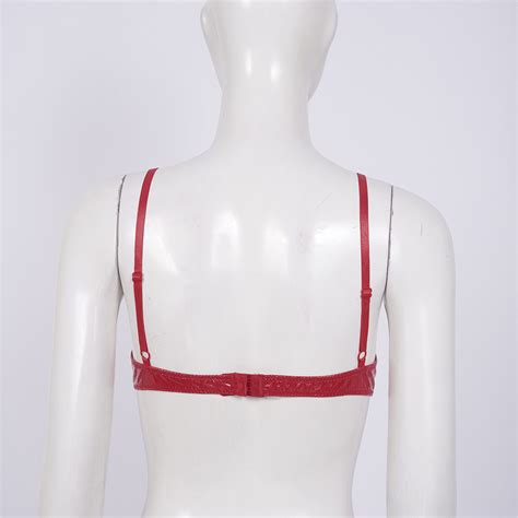 Womens Sexy Half Cup Bra Open Nipple Lingerie Bra Top Patent Leather Underwired Ebay
