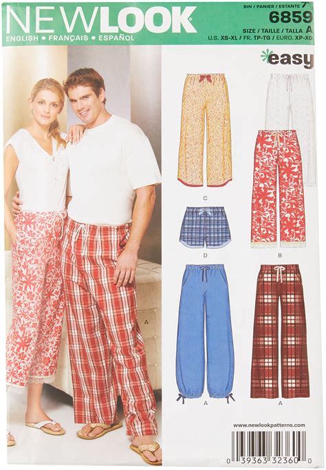 Buy Simplicity U06859a New Look Sewing Misses And Mens Pajama Pants