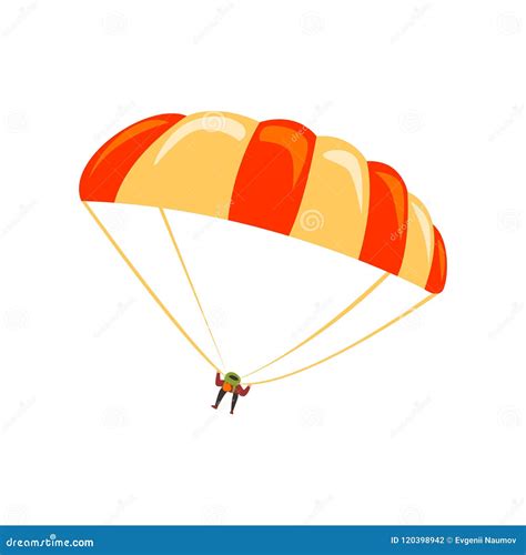Skydiver Flying With Parachute In The Sky Parachuting Sport And