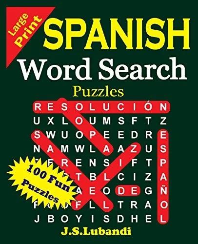 Large Print Spanish Word Search Puzzles Volume 1 Sopa De Letras En