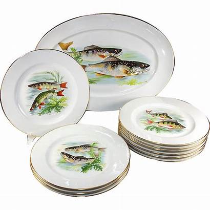 Plates Fish Limoges Platter Fine Painted Rubylane