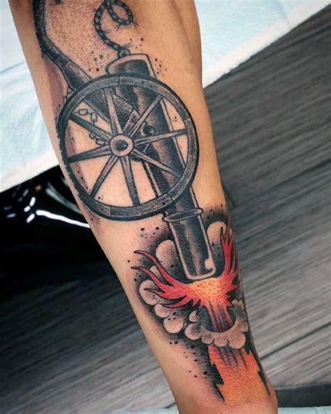 40 Cannon Tattoo Designs For Men Explosive Ink Ideas