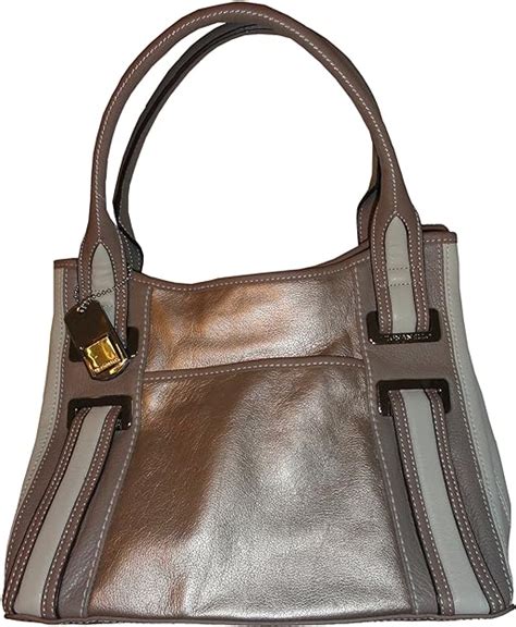 Tignanello Leather Multi Sensations Shopper Handbag Satin Metal