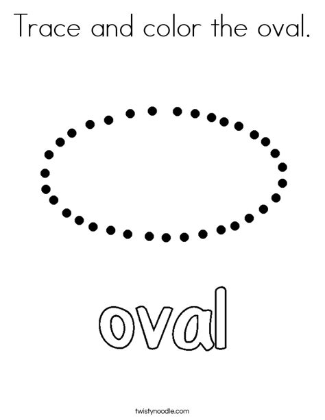 Trace And Color The Oval Coloring Page Twisty Noodle